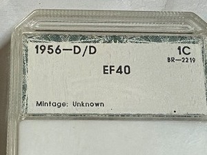 lot 22 image: 1956 D over D Lincoln cent Graded E...