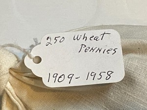 lot 26 image: 1 bag of 250 mixed wheat pennies 19...
