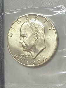 lot 28 image: 1974 40% silver Eisenhower dollar U...