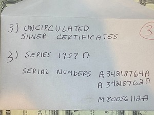 lot 37 image: (3) uncirculated silver certificate...