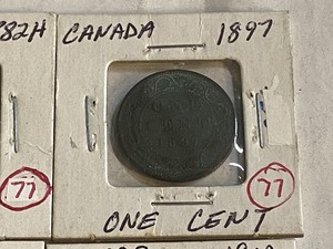 lot 77 image: (4) Canadian large cents 1882H, 18...