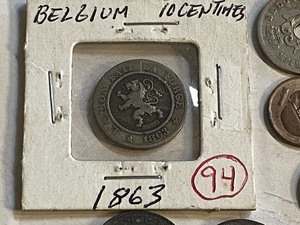 lot 94 image: Belgium 1863 10 centimes plus an a...
