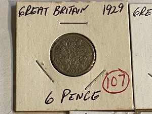 lot 107 image: Great Britain (3) silver 6 pence 1...