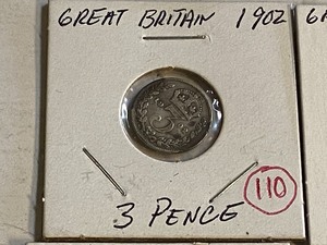 lot 110 image: Great Britain (4) silver 3 pence 1...