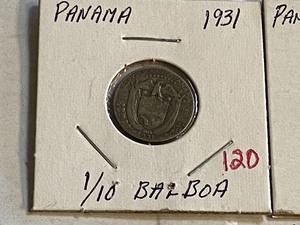lot 120 image: Panama silver 1930 14 Balboa, sil...
