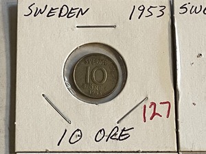 lot 127 image: Sweden silver 1943 1 Krona, silver...