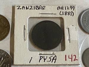 lot 142 image: Africa Zanzibar AH1299 (1881) 1 Py...