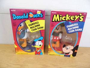 Mickey Mouse - Donald Duck Gumball Machines