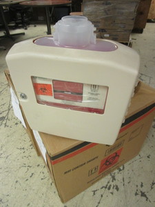 LOCKING 3 GALLON SHARPS ENCLOSURE CABINETS WITH 3 GALLON SHARPS CONTAINERS-NEW