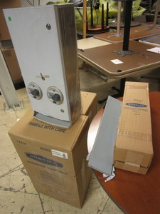 BOBRICK SANITARY SUPPLY VENDING MACHINES  AND SHELVES - NEW
