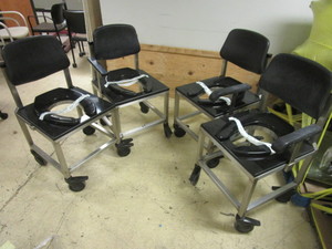 MOBILE STAINLESS STEEL SHOWERCOMMODE CHAIRS