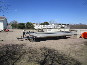 85 National Boat Corp 21 Pontoon w09 Triton Trailer