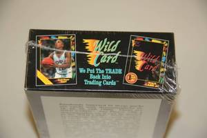 lot 9 image: 1991-92 Wild Card Collegiate Basketball Sealed Wax Box