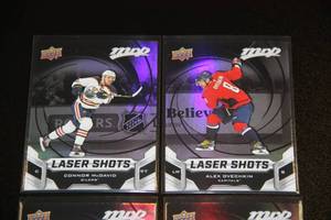lot 30 image: 2019-20 MVP Hockey Laser Shots Insert Lot  4 Cards