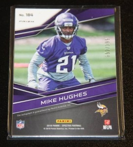 lot 45 image: 2018 Spectra Mike Hughes Rookie Auto 52199