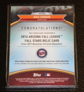lot 47 image: 2017 Bowman Chrome AFL Fall Stars Relic 2899