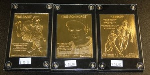 lot 106 image: 22 Karat Gold Performance Baseball Card Lot  3 Cards