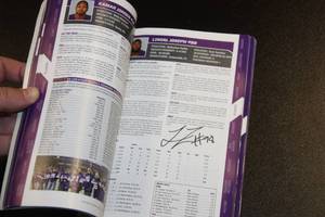 lot 120 image: 2014 Minnesota Vikings Media Guide Multi Auto w 9 Signatures