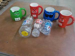 lot 48 image: M & M Cups and Mugs in a storage tu...
