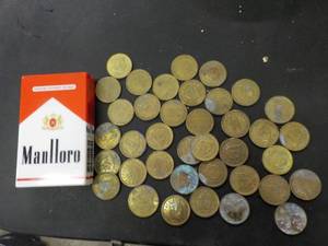 lot 100 image: Manlloro Game and Space Alien Coins...