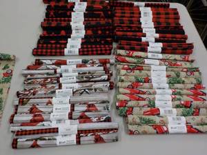 lot 212 image: Xmas Material- fat squares...