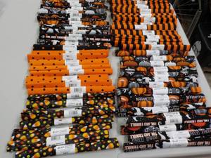lot 213 image: Halloween Fat Squares Material...