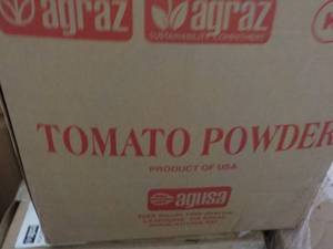 lot 250 image: 2 Boxes, 50 pounds each of dehydrated tomato powder