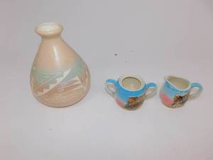 lot 49 image: Ceramic Pot with Two Cups