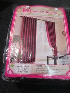 lot 65 image: Velvet Curtains 2 Panels 52x84 inch...