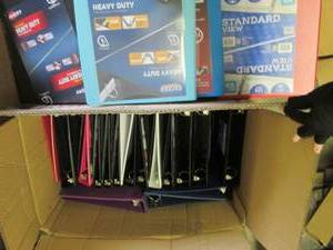 lot 111 image: Box of Assorted 3 Ring Binders...