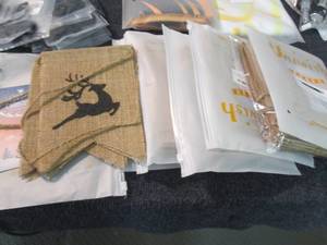 lot 112 image: 7 Burlap Christmas Banners, Wall Ha...