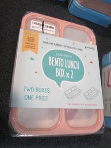lot 126 image: 2 Sets Lunch Box Set of 2 Leakproof...