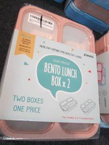 lot 128 image: 2 Sets Lunch Box Set of 2 Leakproof...