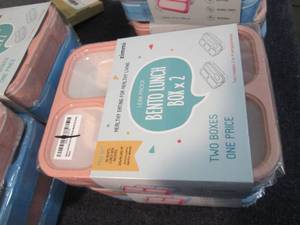 lot 129 image: 2 Sets Lunch Box Set of 2 Leakproof...