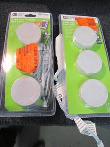 lot 166 image: 2- 3pk Color Cahngin LED Puck Light...