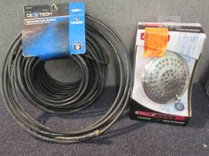 lot 185 image: Co-Axial Cable 100 ft, Shower Head ...