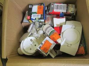 lot 195 image: Box of Assorted Light Products & Mi...