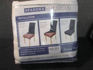 lot 203 image: 4 Dining Chair Slipcovers...