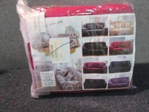 lot 213 image: Wine Red 3 Seater Sofa Cover...