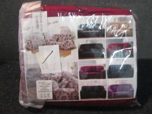 lot 214 image: Wine Red 3 Seater Sofa Cover...