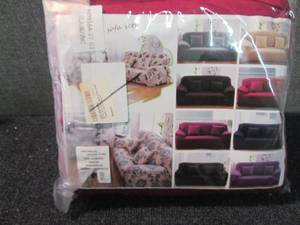 lot 216 image: Wine Red 3 Seater Sofa Cover...