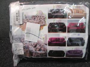 lot 217 image: Navy Loveseat Cover...