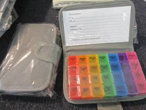 lot 250 image: 3 Travel 4 a Day Pill Organizers...