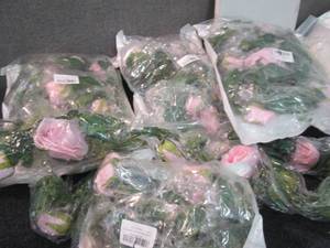 lot 257 image: 4- 2pk Pink Rose Garland...