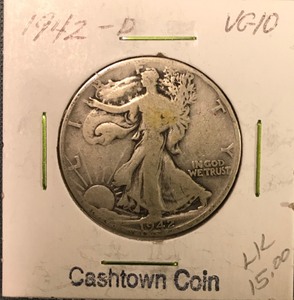 lot 96 image: 1942-D Walking Liberty Half Dollar