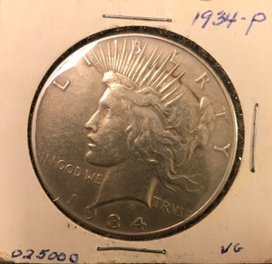 lot 98 image: 1934 Peace Dollar