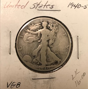 lot 68 image: 1940-S Walking Liberty Half Dollar