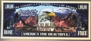 lot 71 image: 1,000,000 Novelty Bill - America The Beautiful