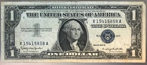 lot 36 image: 1957 B $1 Silver Certificate - X 15415858 A