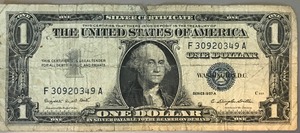 lot 34 image: 1957 A $1 Silver Certificate - F 30920349 A